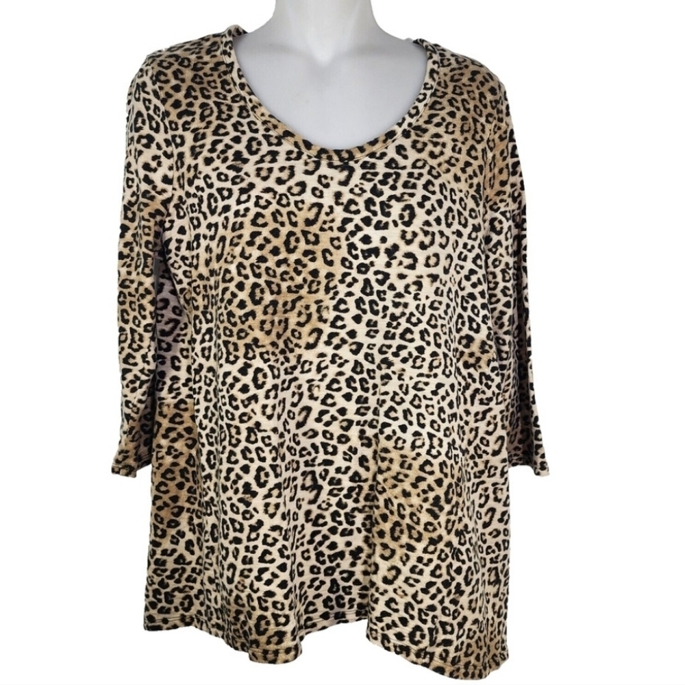 Tan 3/4 Sleeve Relaxed Blouse